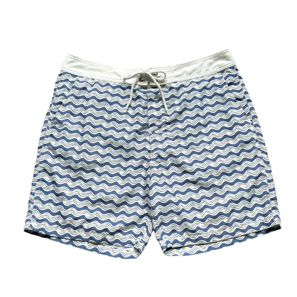 🔃Gap Men’s Blue Zig Zag Pattern Board Shorts Swim Trunks